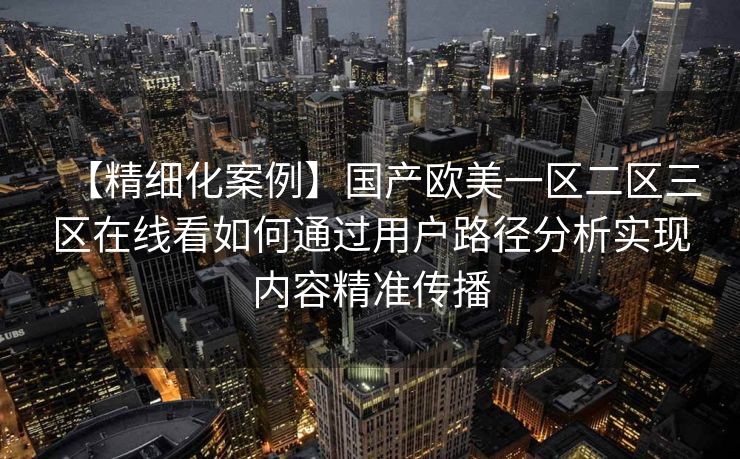【精细化案例】国产欧美一区二区三区在线看如何通过用户路径分析实现内容精准传播